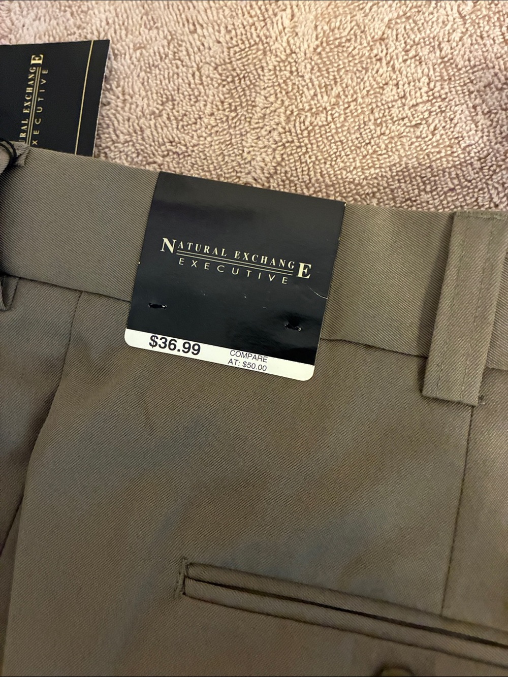 Natural Exchange Executive 44W x 34L Men’s Olive‎ Dress Pants - Classic Tailored - Picture 2 of 7